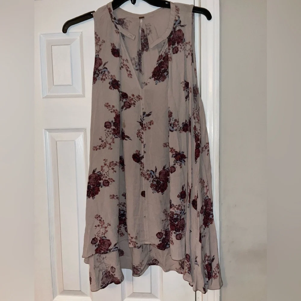 Free People Floral Hi-Lo Dress or Top, Size Small Petite - Picture 1 of 4